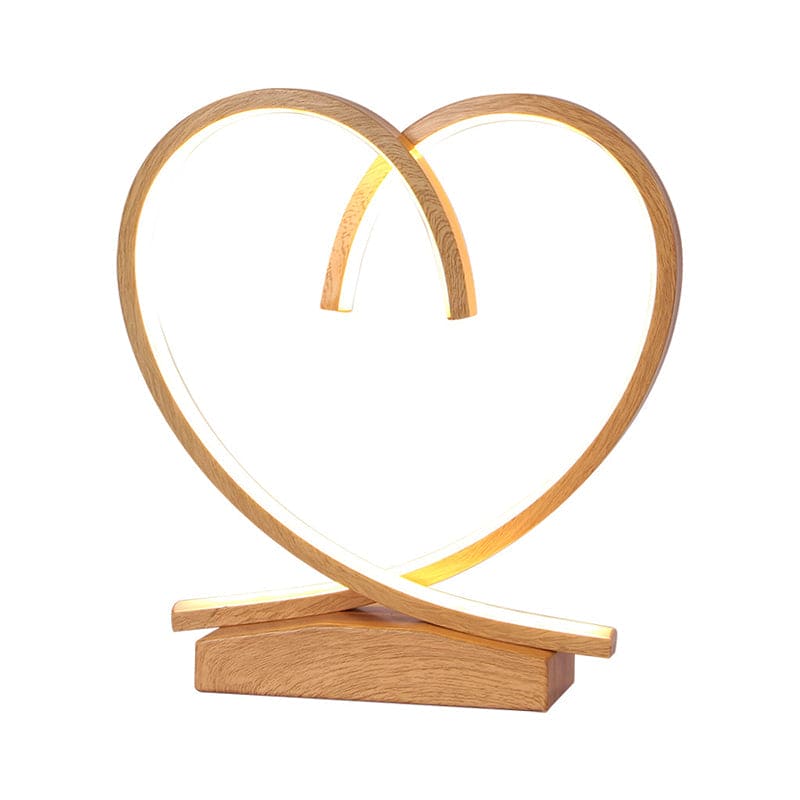 Floroux – Lampe de chevet charmante en bois avec design en cœur