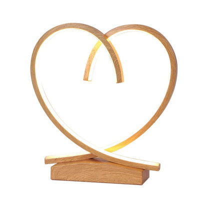 Floroux – Lampe de chevet charmante en bois avec design en cœur