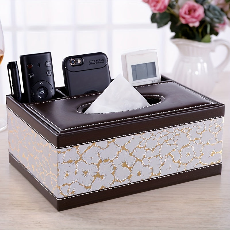 Chic Organizer - Boîte de rangement en cuir artificiel de luxe avec 4 compartiments