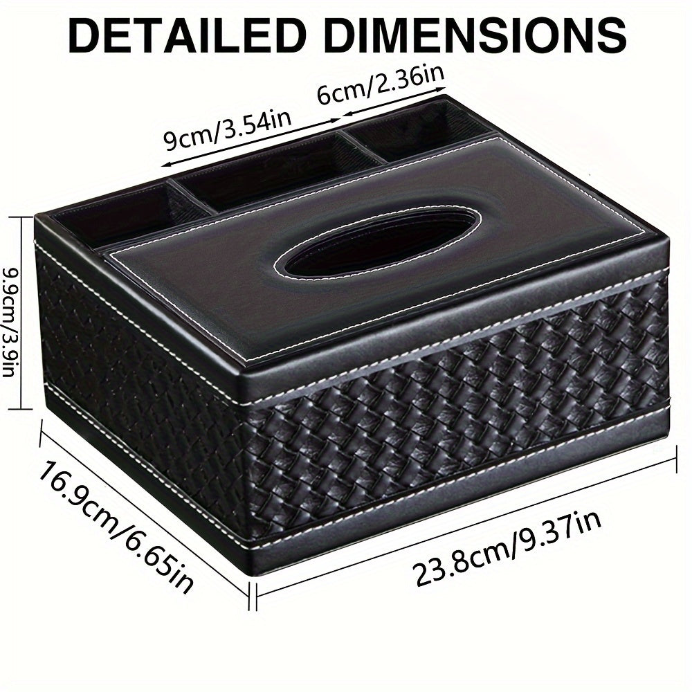 Chic Organizer - Boîte de rangement en cuir artificiel de luxe avec 4 compartiments