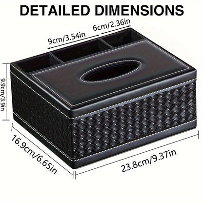 Chic Organizer - Boîte de rangement en cuir artificiel de luxe avec 4 compartiments