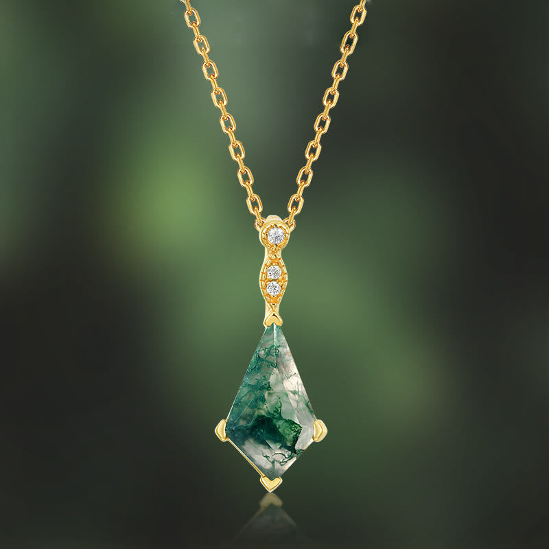 Ensemble de Bijoux Élégant en Moosagaat et Zircon Blanc - Lana