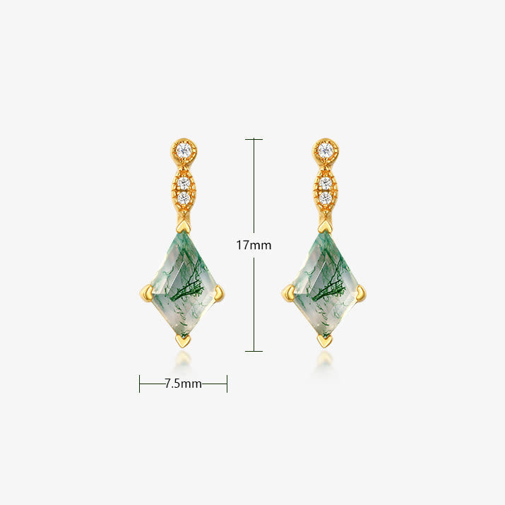 Ensemble de Bijoux Élégant en Moosagaat et Zircon Blanc - Lana