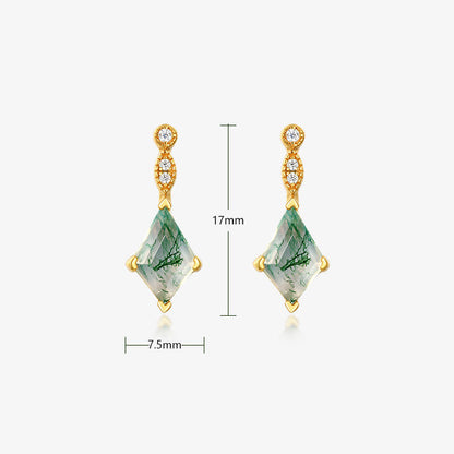 Ensemble de Bijoux Élégant en Moosagaat et Zircon Blanc - Lana