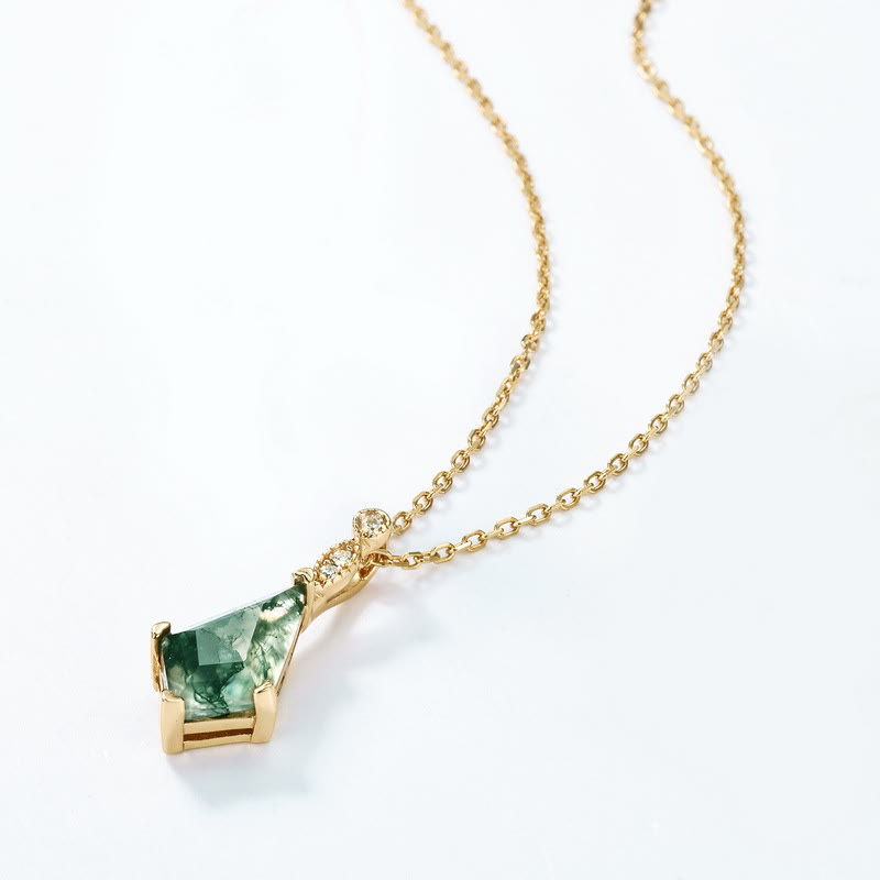 Ensemble de Bijoux Élégant en Moosagaat et Zircon Blanc - Lana