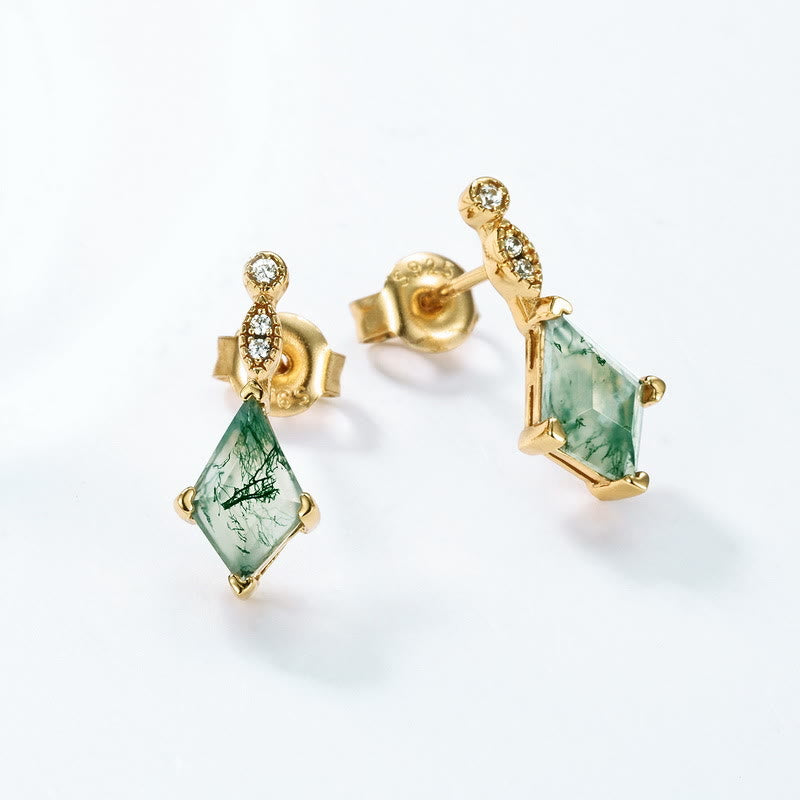 Ensemble de Bijoux Élégant en Moosagaat et Zircon Blanc - Lana