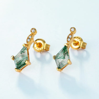 Ensemble de Bijoux Élégant en Moosagaat et Zircon Blanc - Lana