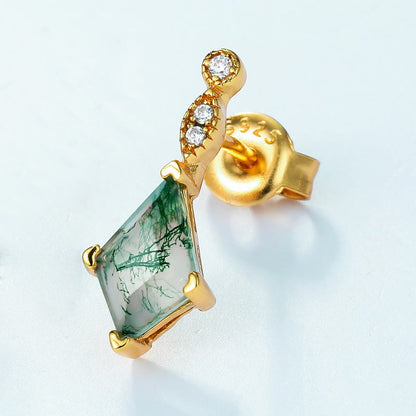 Ensemble de Bijoux Élégant en Moosagaat et Zircon Blanc - Lana