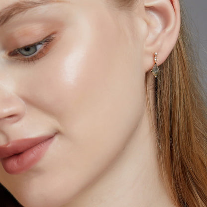 Ensemble de Bijoux Élégant en Moosagaat et Zircon Blanc - Lana