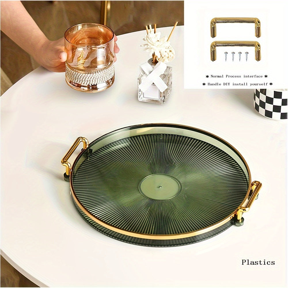 Gilded Elegance – Plat de service de luxe avec poignées en or