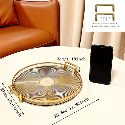 Gilded Elegance – Plat de service de luxe avec poignées en or