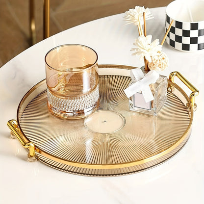 Gilded Elegance – Plat de service de luxe avec poignées en or