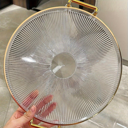 Gilded Elegance – Plat de service de luxe avec poignées en or