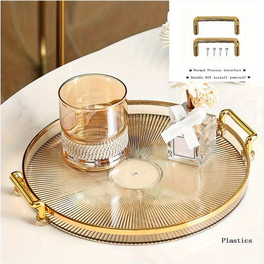 Gilded Elegance – Plat de service de luxe avec poignées en or