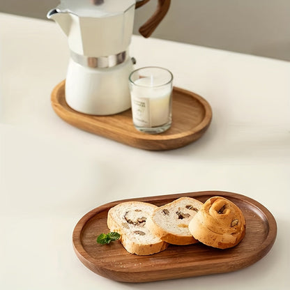 ChicTray - Plateau Ovale Élégant en Bois Massif