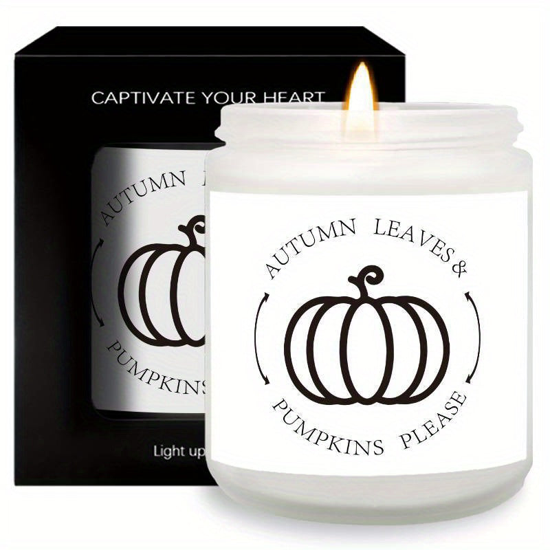 AutumnGlow – Bougie parfumée avec feuilles d'automne et citrouilles