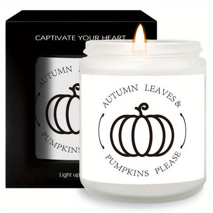 AutumnGlow – Bougie parfumée avec feuilles d'automne et citrouilles