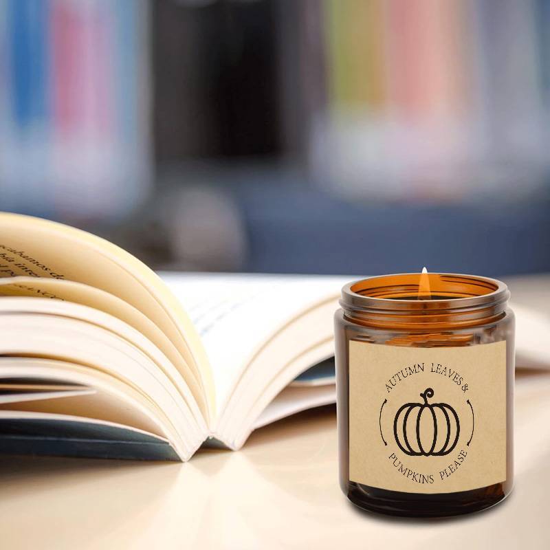 AutumnGlow – Bougie parfumée avec feuilles d'automne et citrouilles