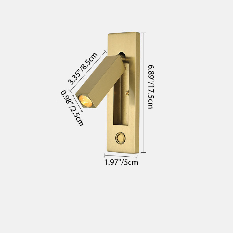 Floroux Applique Murale LED Minimaliste | Design Rectangulaire en Aluminium | Avec Interrupteur et Option USB