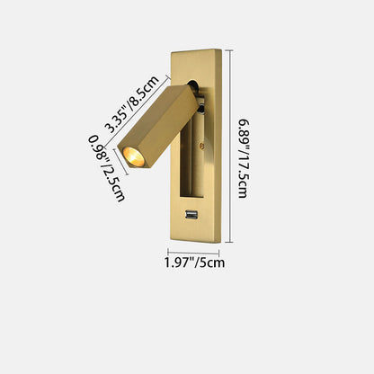 Floroux Applique Murale LED Minimaliste | Design Rectangulaire en Aluminium | Avec Interrupteur et Option USB