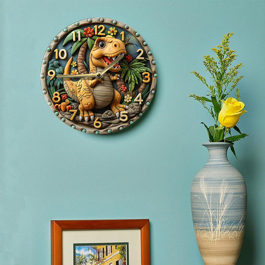 DinoTime Horloge – Décoration Murale Dinosaure Ludique