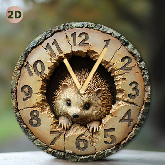 HedgeTime Clock – Décoration murale de hérisson élégante 20 cm