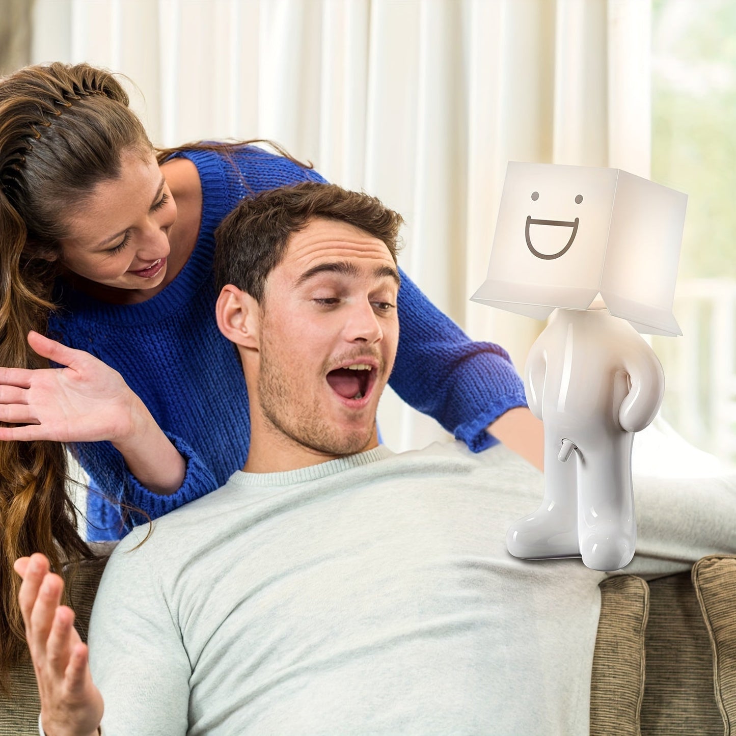 CartoonGlow Lampe - Lampe de table USB avec LED et contrôle par bouton