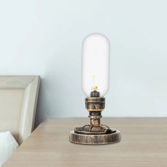 MecaLume - Lampe de Table Design Industriel avec Tuyau Métallique