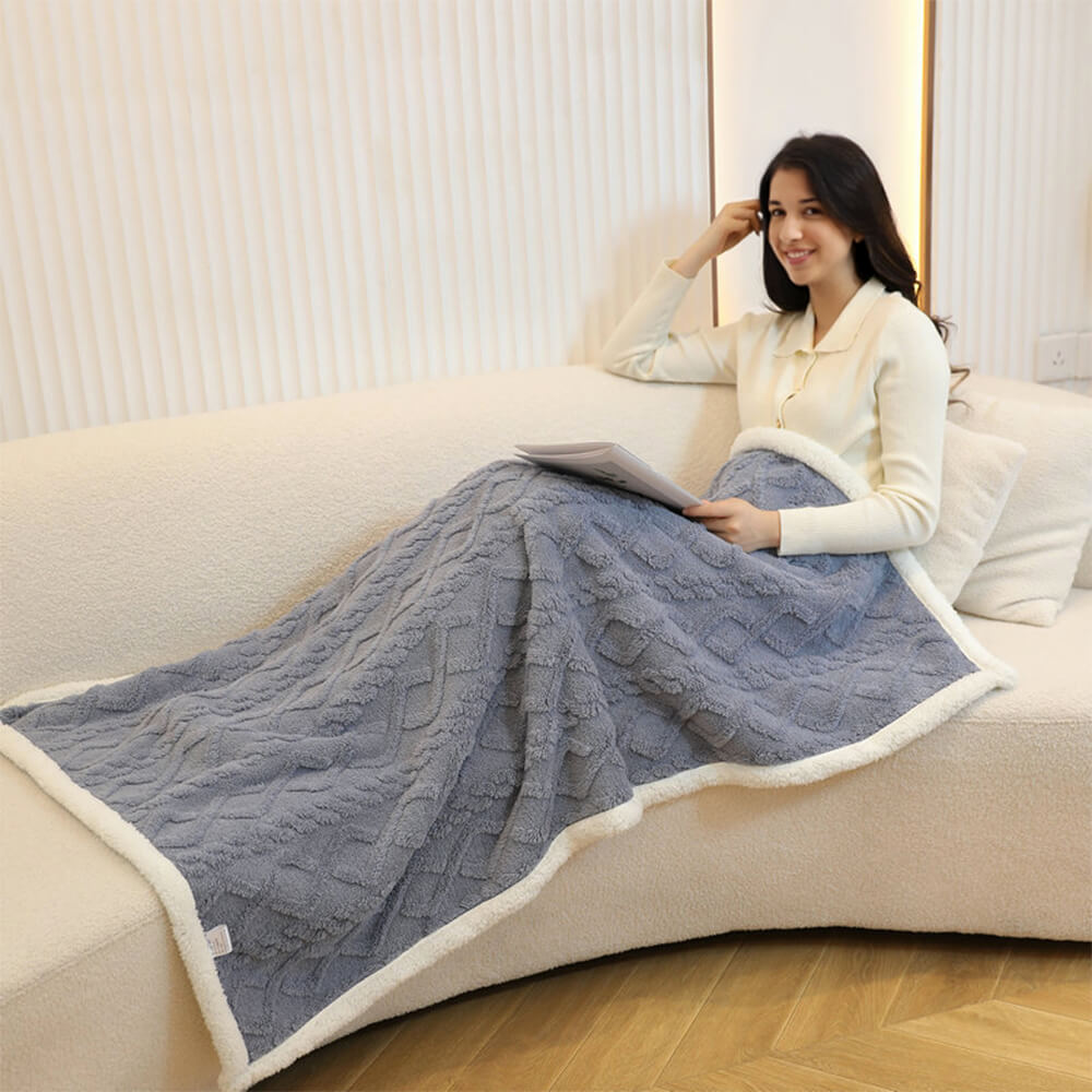 Couverture douce et confortable en polaire Sherpa polyvalente pour la sieste