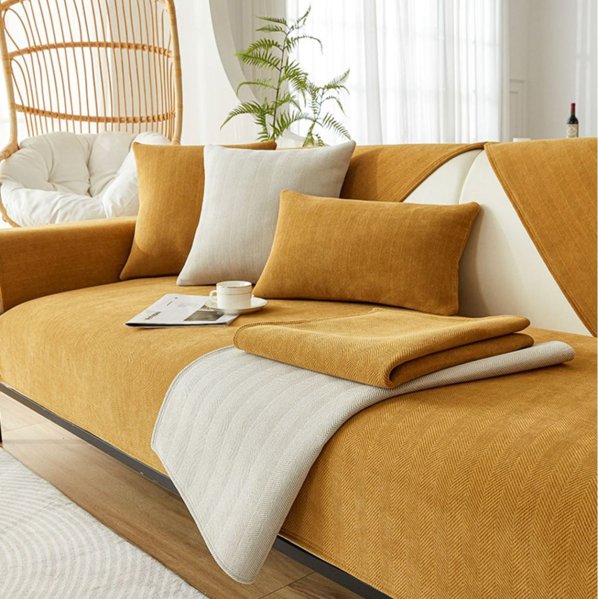 Coussin de canapé antidérapant Herringbone Housse de canapé