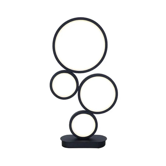 Lumière Épurée - Lampe de Table Moderne Empilée avec Socle Circulaire