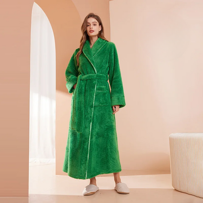 Floroux winter bathrobe | Soft flannel gown | Comfortable coat for women and men