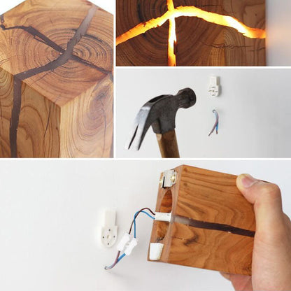 Floroux Creative Design Applique murale en bois | Fini rustique | Fait à la main | Luminaires décoratifs élégants pour la maison