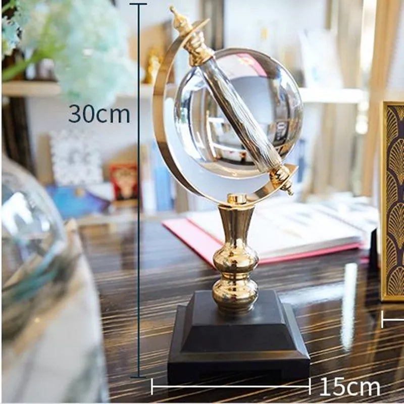 Décor en verre cristallin en globe Décor en métal