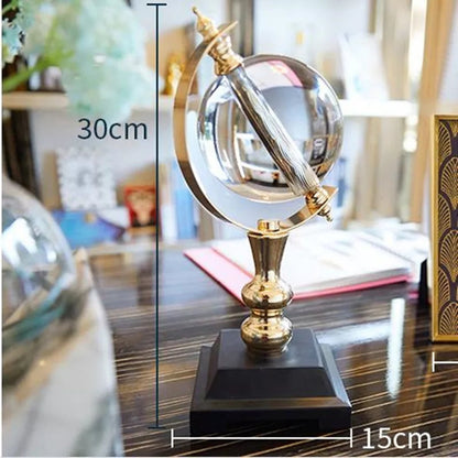 Décor en verre cristallin en globe Décor en métal