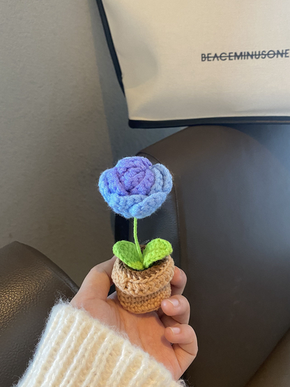 Décor de pot de fleurs au crochet fait main