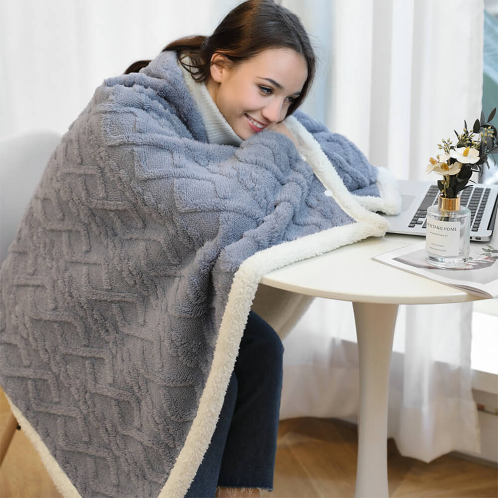 Couverture douce et confortable en polaire Sherpa polyvalente pour la sieste