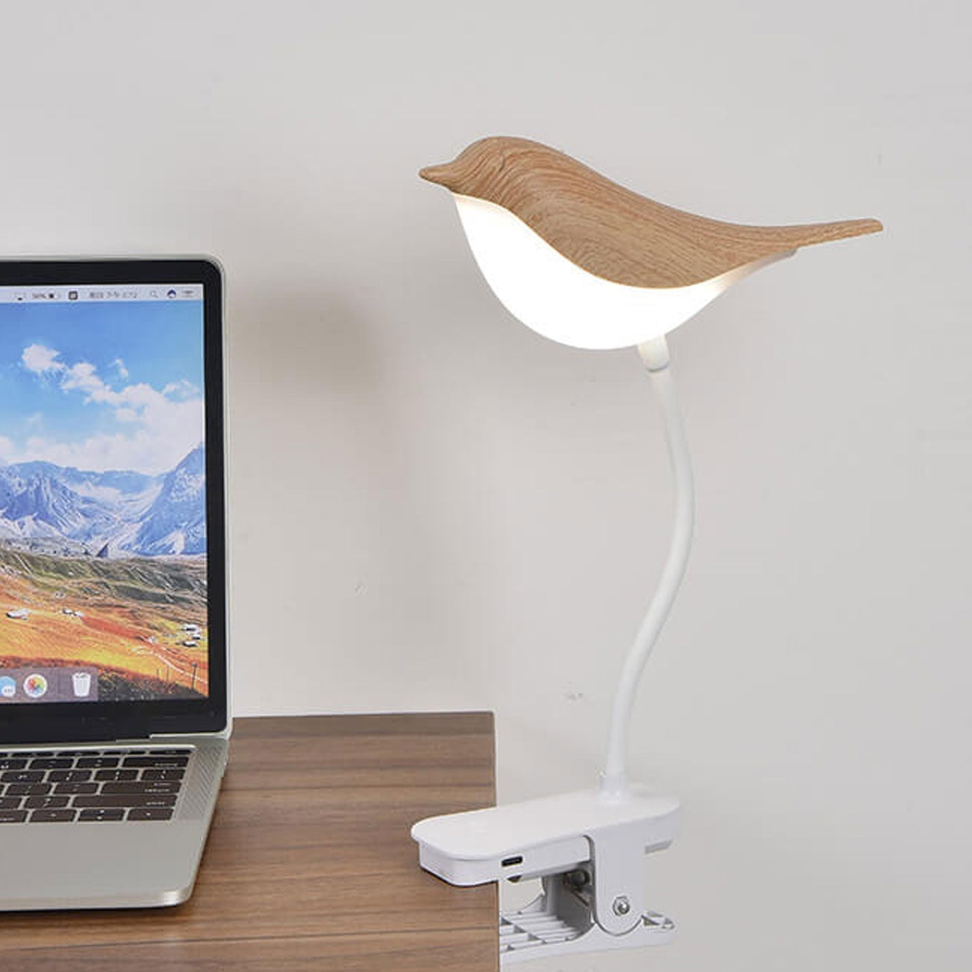 Floroux LED Table Lamp Nordic | USB Charge | Night Light with Bird Clip | Modern Design