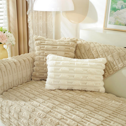 Tapis sofa matelassé en peluche flocon de lapin