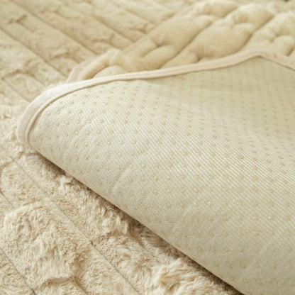 Tapis sofa matelassé en peluche flocon de lapin