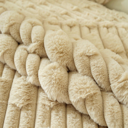 Tapis sofa matelassé en peluche flocon de lapin