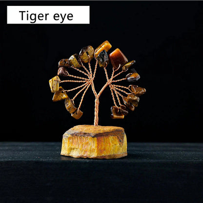 Floroux Crystal Lucky Tree | Natural Stone Tree with Raw Stone Base | Decoration for Home, Office & Bureau