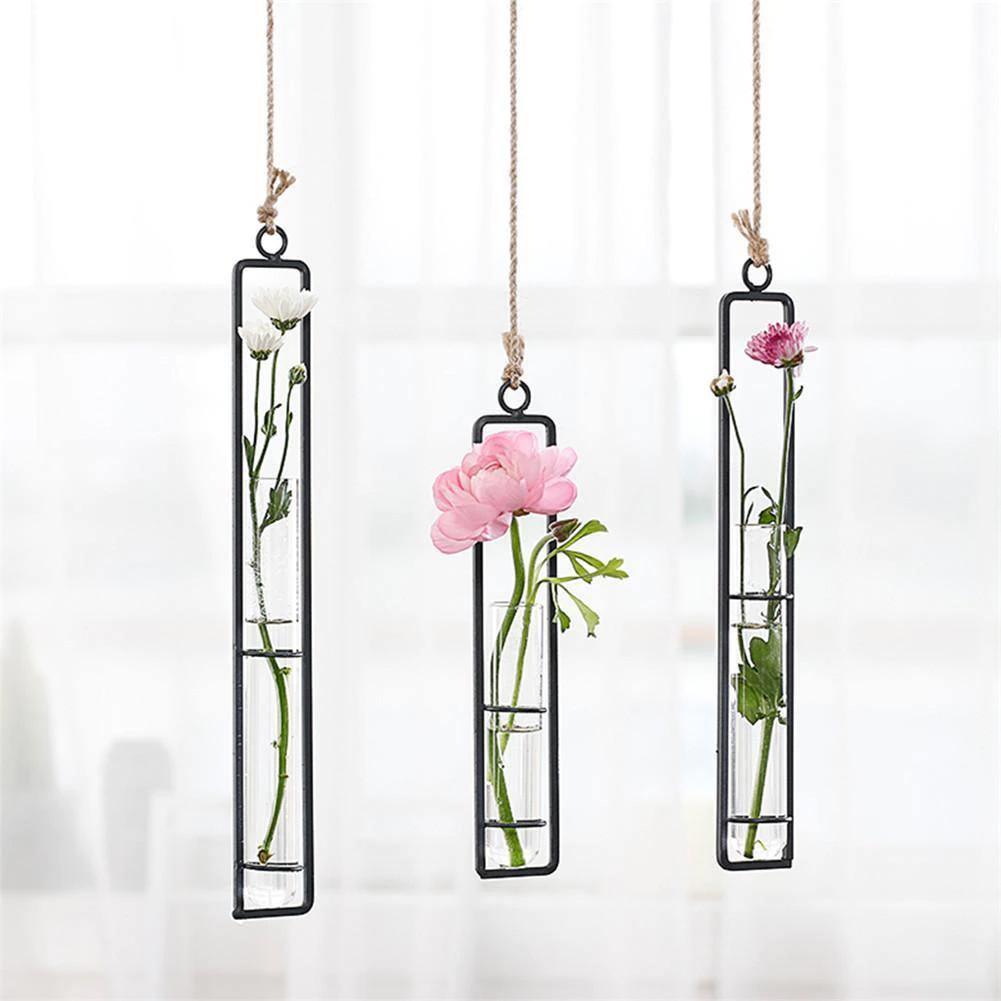 Floroux Hanging Glass Terrarium | Iron Stand | Modern Design | Perfect for Plant Propagation and Decoration
