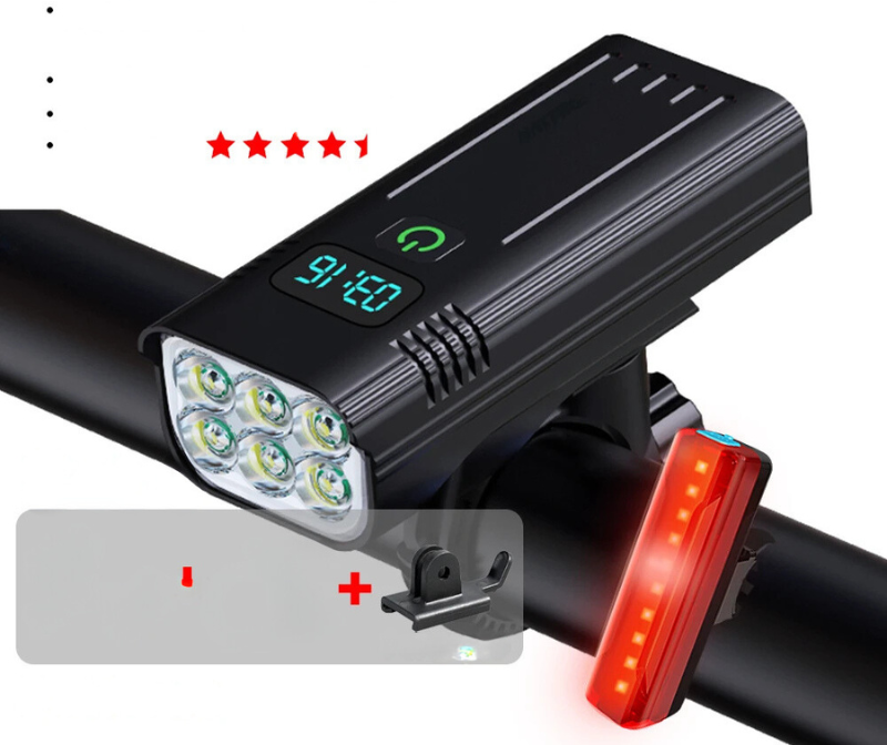 Floroux Luminaire LED for Bicycle | Rechargeable Bicycle Light | Safe and Waterproof for Day and Night