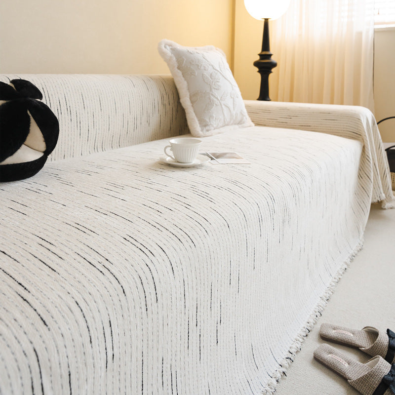 Couvre-sofa/canapé en chenille esthétique minimaliste