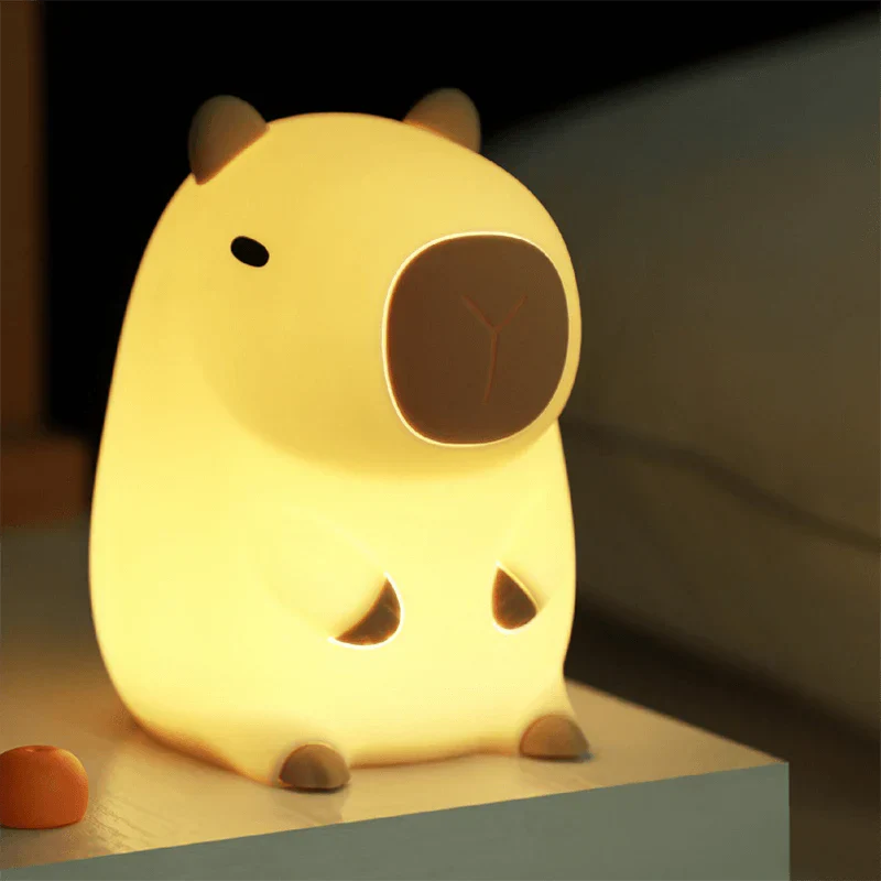 Lampe de chevet en silicone squishy Capybara 2024 - Cadeau parfait pour les enfants et les filles