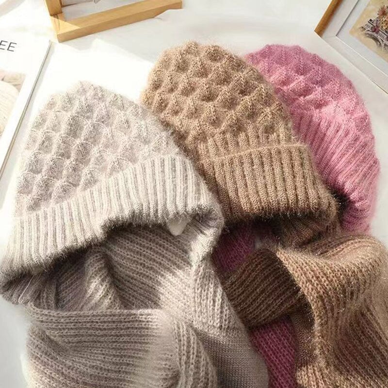 CozyWind Bonnet & Écharpe Set - Mode d'Hiver pour Femmes