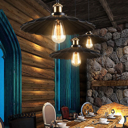 Floroux Applique Suspendue Vintage Industrielle | Abat-jour en Fer | Design 1 Lumière | Éclairage Rétro pour Espaces de Vie