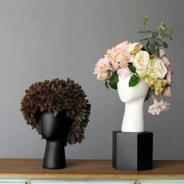 Floroux Flower Vases | Modern and Elegant Design | White and Black | Perfect for Interior Decoration