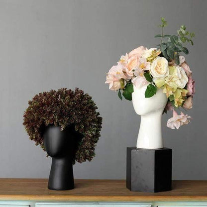 Floroux Flower Vases | Modern and Elegant Design | White and Black | Perfect for Interior Decoration